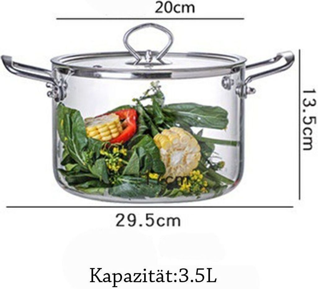 3.5L Glastopf zum Kochen, hochtemperaturbeständiger Produktbild 2