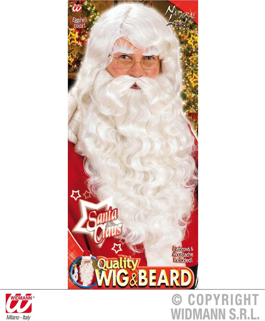 Santa Claus Weihnachtsmann Perücke, Bart, Augenbrauen Produktbild 4