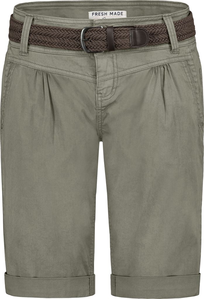Fresh Made Bermuda Chinoshorts mit geflochtenem Gürtel und Taschen Größe: XS