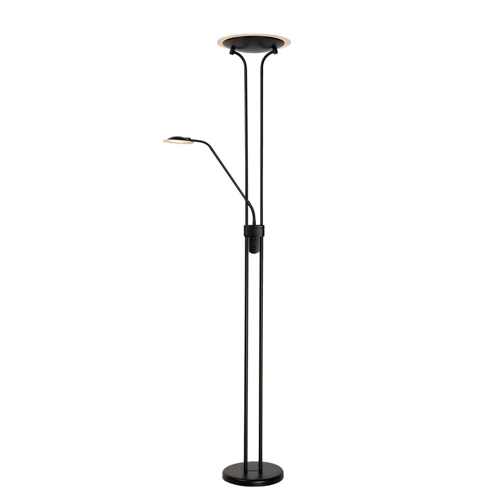 Lampadaire LED Design Champion pour Salon et Bureau Noir 24W 3000K