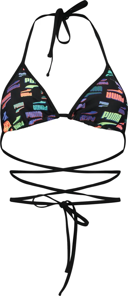 Haut de Maillot de Bain Triangle Puma Wrap pour Femme Noir et Multicolore