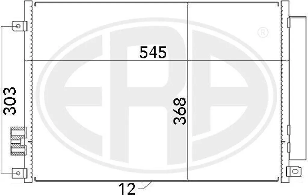 ERA 667008 Condenseur de climatisation avec sécheur pour Fiat 500 500L