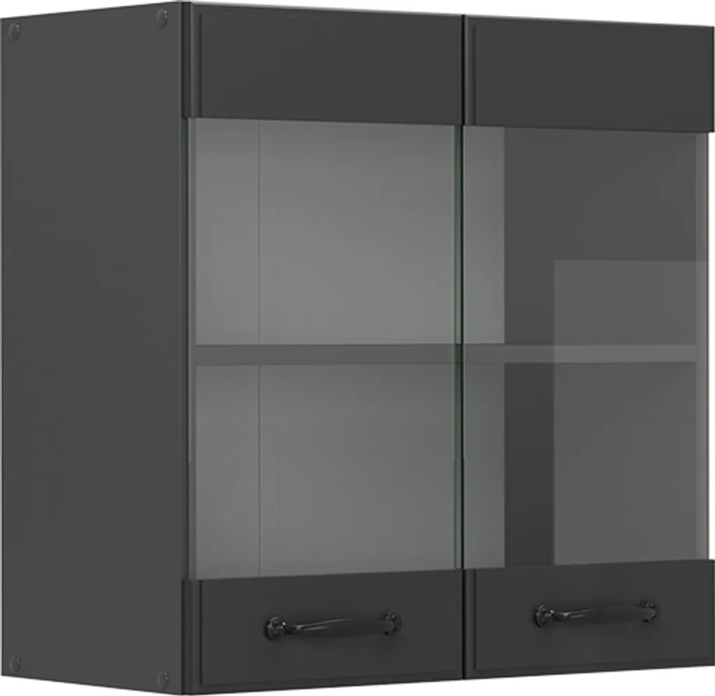 Meuble haut de cuisine Vicco R-Line 60cm Anthracite avec façade en verre