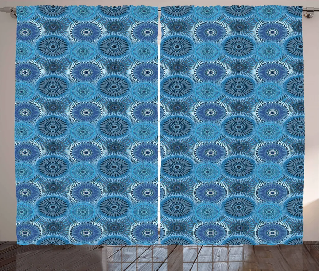Tenda Mandala Blu ABAKUHAUS 280x245 cm: Arredo Rustico Vintage per Camera