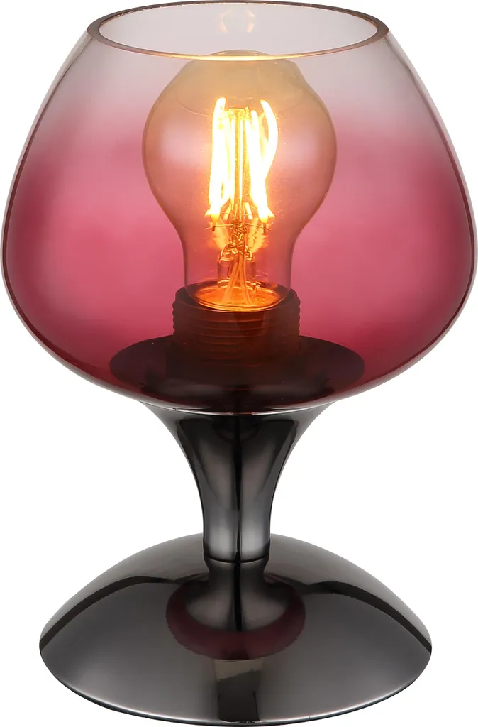 Lampe design métal chromé finition mûre avec pied brillant et socle