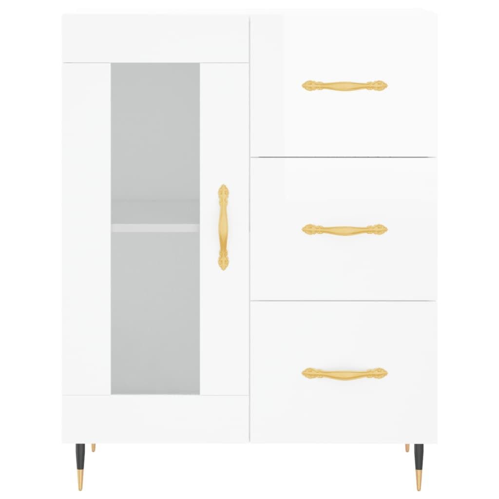 Kredens biały wysoki połysk 69,5x34x90 cm materiał Zdjęcie produktu 5