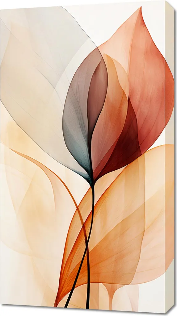 Habillez vos murs vides avec l'image Feuilles éthérées 50 x 90 cm