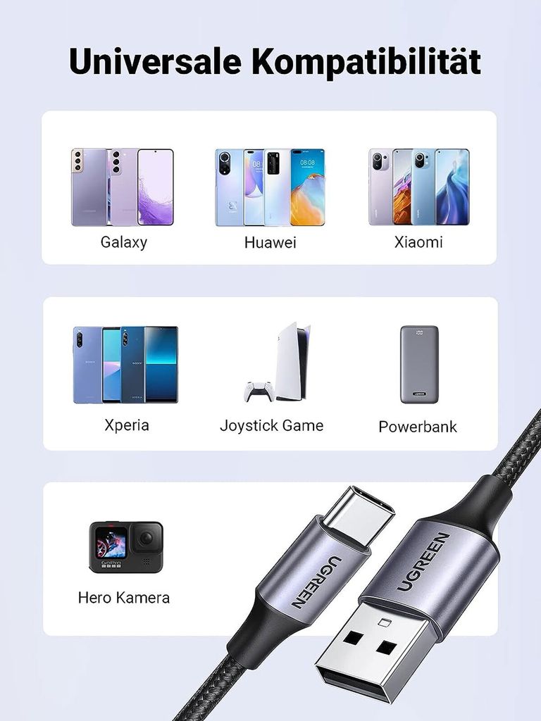 UGREEN USB-C To USB-A Cable Black 1M Produktbild 17