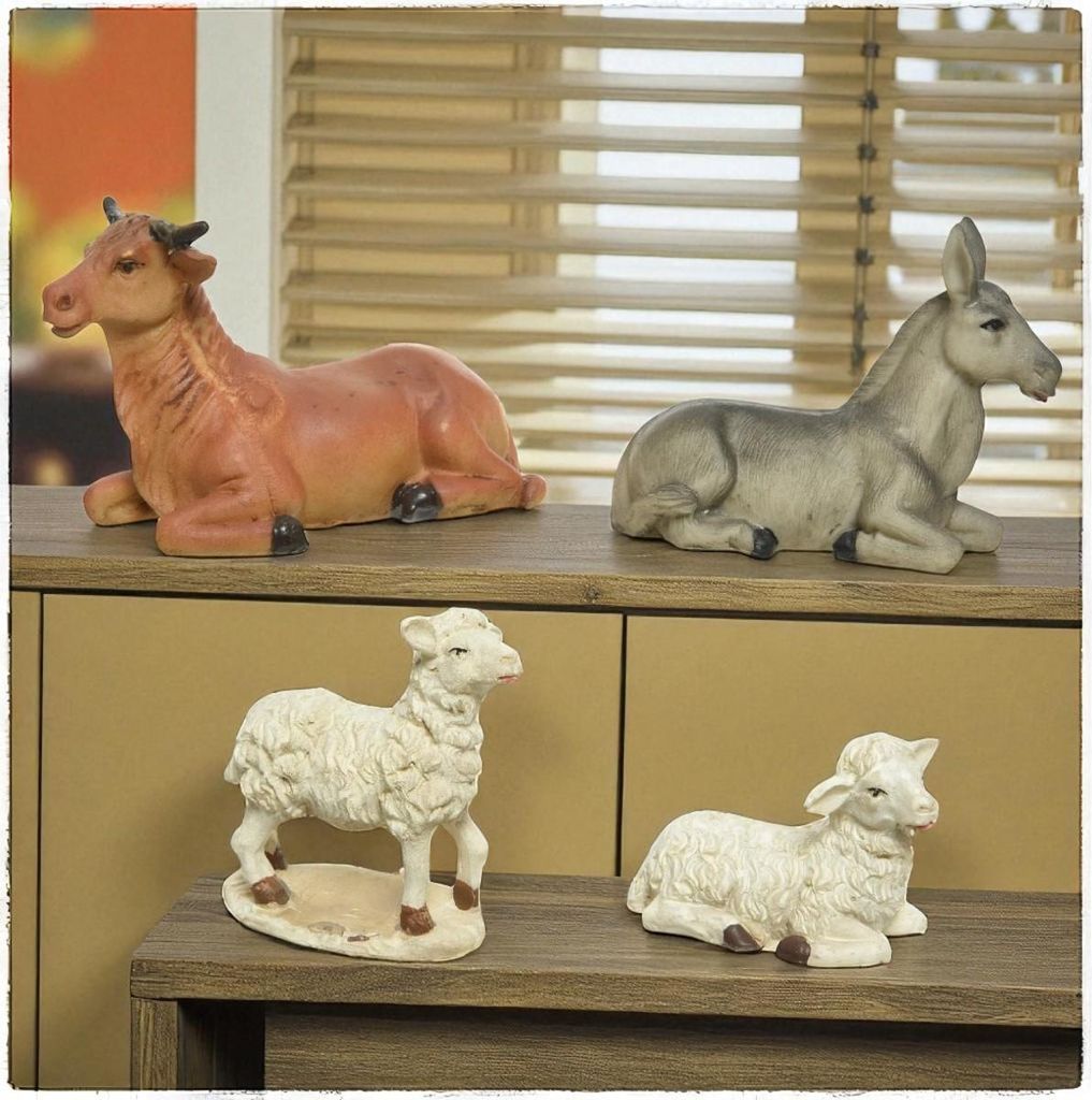 Krippenfiguren Tiere Set 6-11cm Handbemalt Krippendeko Produktbild 