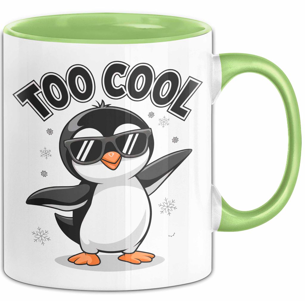 Pinguin Tier Tasse Geschenkidee Zu Cool für Vogel Fans (Grün)