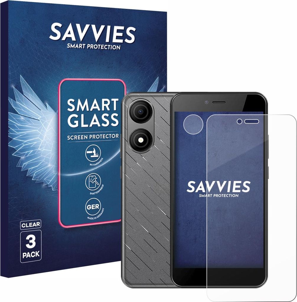 3x Savvies Schutzglas Folie für HTC Wildfire E5 Life (Display+Kamera) 9H Panzer Schutzfolie Glas Displayschutz klar transparent