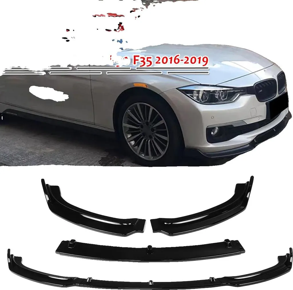 Lame de Pare-chocs Avant Noir Brillant pour BMW Série 3 F30 F35 2016-2019