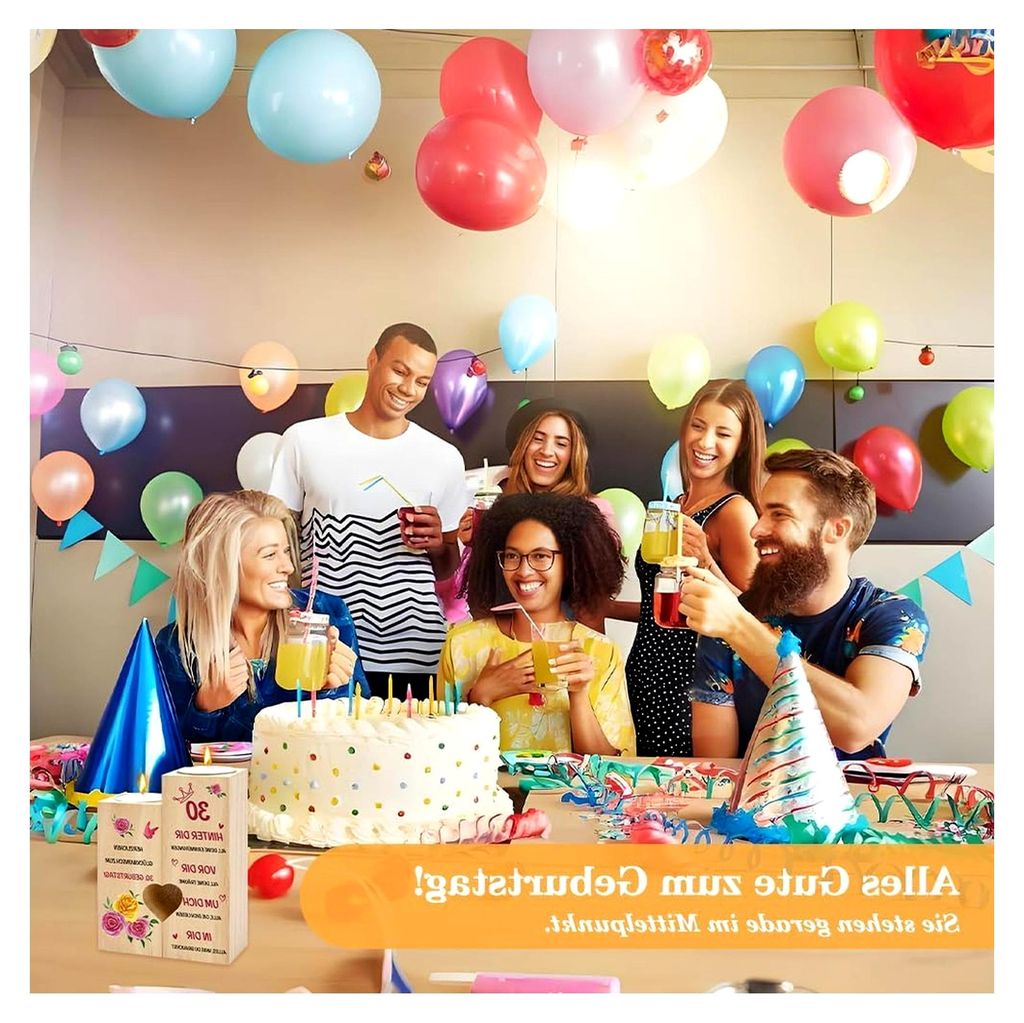 Geschenk zum 30. Geburtstag für Frauen, Holzkerzenständer mit Teelichtbecher, Geburtstagsgeschenk für Oma, Mama, Tante, Schwester, Mutter zu Wei...