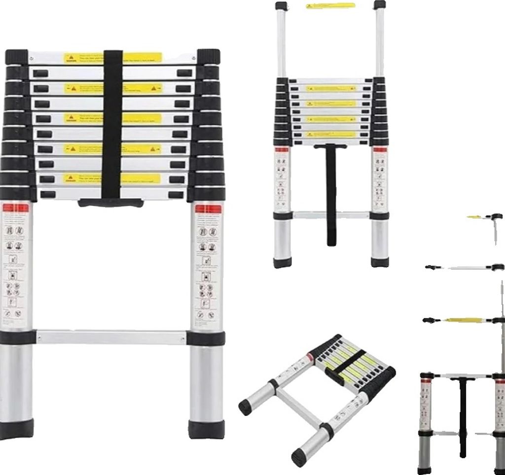 Teleskopleiter, Aluminiumstufen, leicht und tragbar