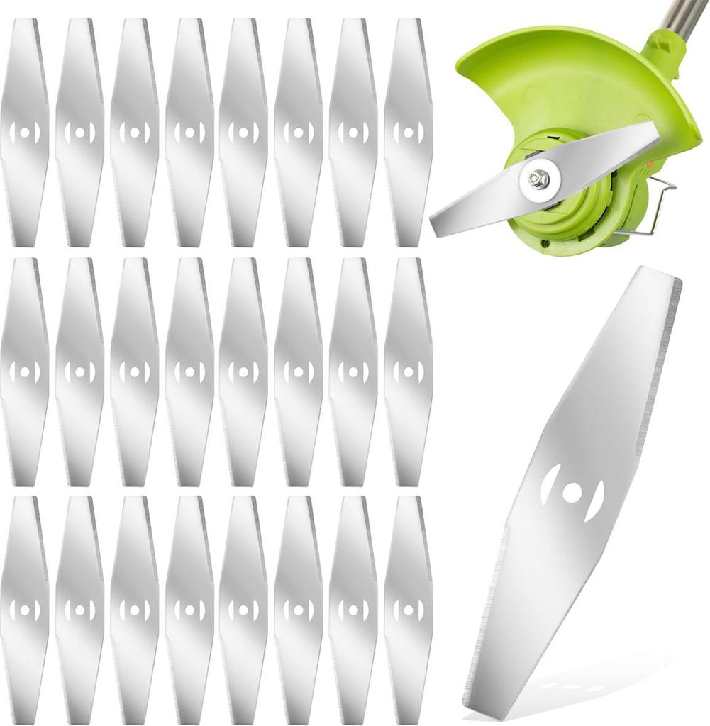 Rasentrimmer Klingen 24 Stück aus Edelstahl, 15 cm langlebig & rostfrei Ersatzklingen für Freischneider, Rasenmäher & Motorsensen, stark & präzise