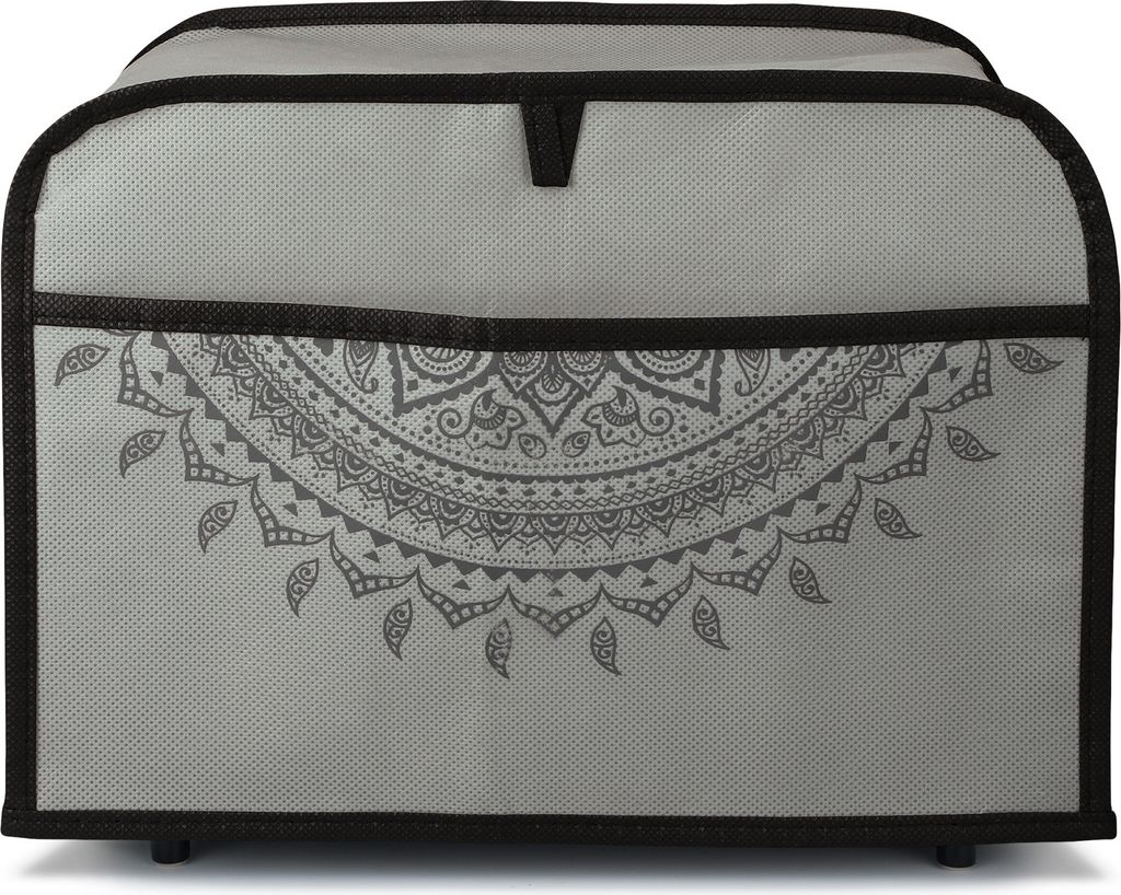 kwmobile Hülle für 2-Scheiben Toaster - Staubschutz Abdeckhaube - Toasterabdeckung in Grau Indische Sonne - 19 x 20,3 x 28 cm