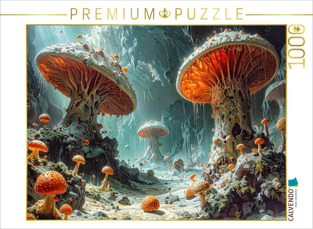 CALVENDO Puzzle Kathedralen der Tiefe: Wenn die Erde unter dem sanften Leuchten riesiger Kiemen atmet | 1000 Teile Lege-Größe 64x48cm Foto-Puzzle...