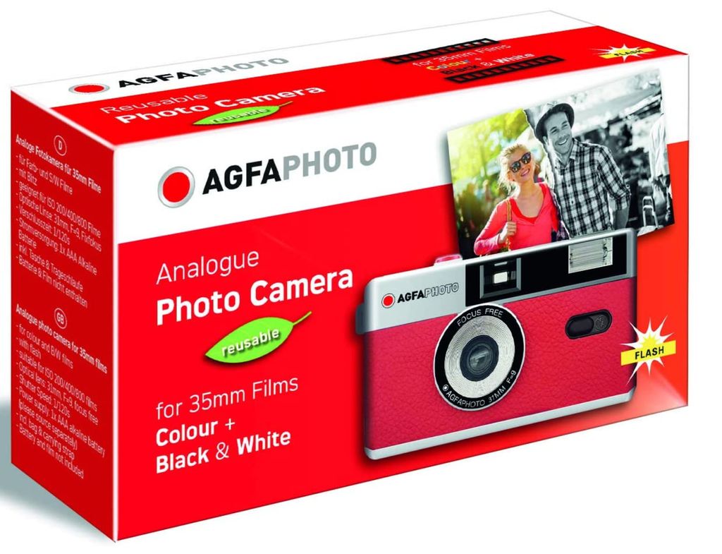 Batterie AgfaPhoto analoge 35mm Kleinbildfilm Foto Kamera schwarz Bilder KOMPLETTENTWICKLUNG Film Farb Bilder Film