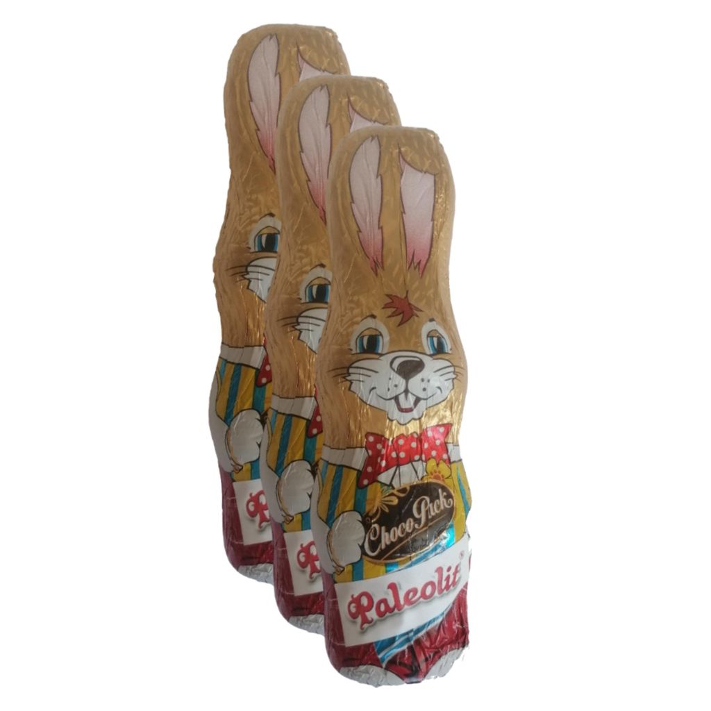 Paleolit Zartbitter Schoko Osterhase 3x45g / paleo / ohne Zuckerzusatz