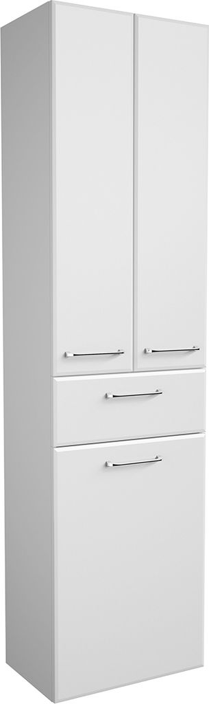 Hochschrank Ablageschrank Badschrank Seitenschrank Badmöbel Schrank Carrie II weiß-Glanz/weiß-Hochglanz