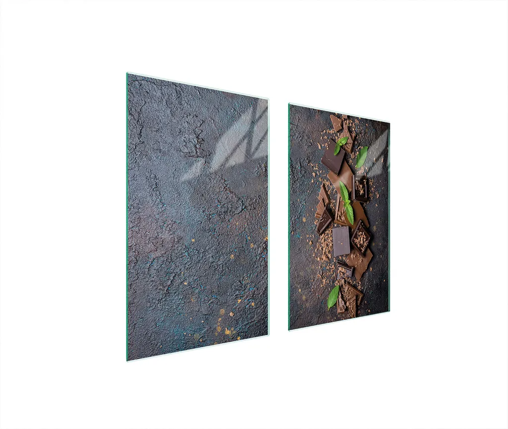 Piastre copri fornelli 2 pezzi 75x52 Copri piano cottura in ceramica tagliere in vetro ardesia cioccolato