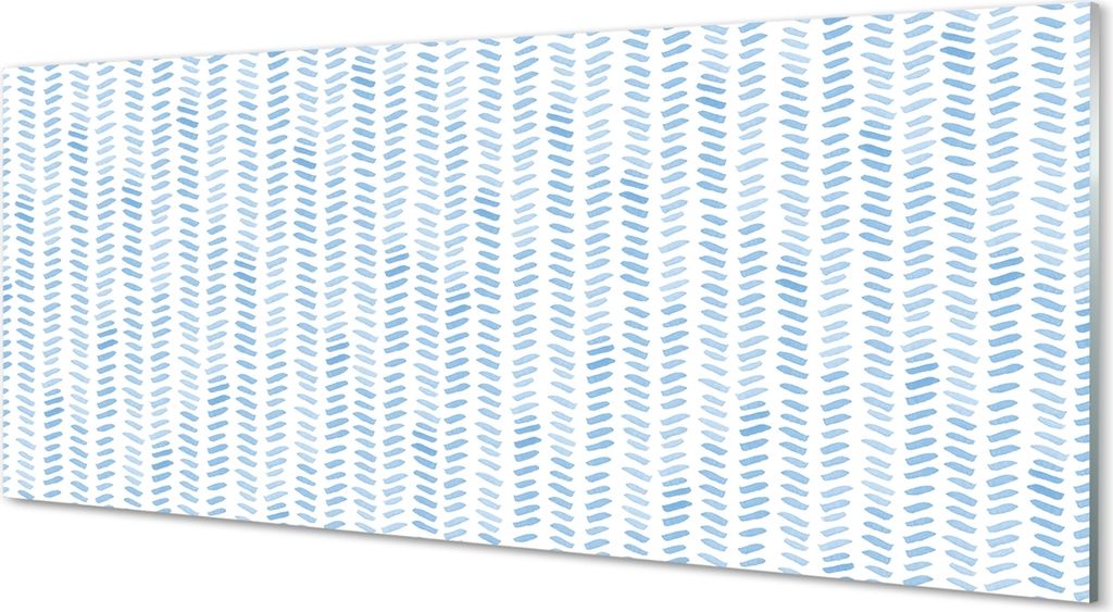 Glasbilder 125x50 Wandkunst Blau gestreift Fischgräten