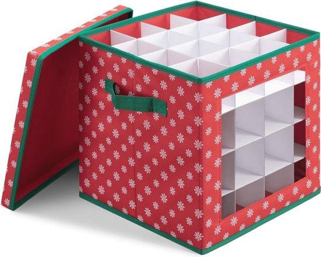 Opvouwbare Keramik-Ornamenteen-Container für 64 Dekorationen - Festliche Schatzkiste