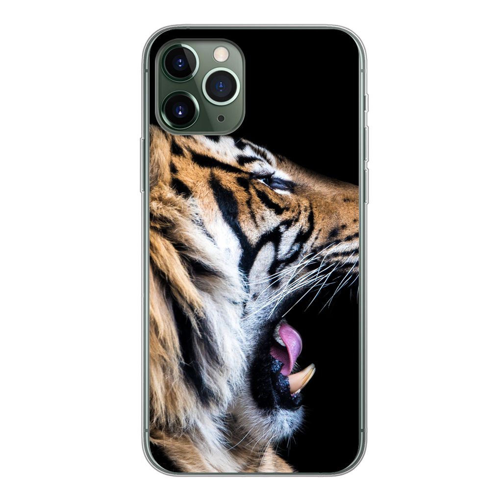 MuchoWow Handyhülle Schutzhülle Hülle für iPhone 11 Pro Tiger - Tiere - Porträt Silikon Softcase Handy Hülle - Handy
