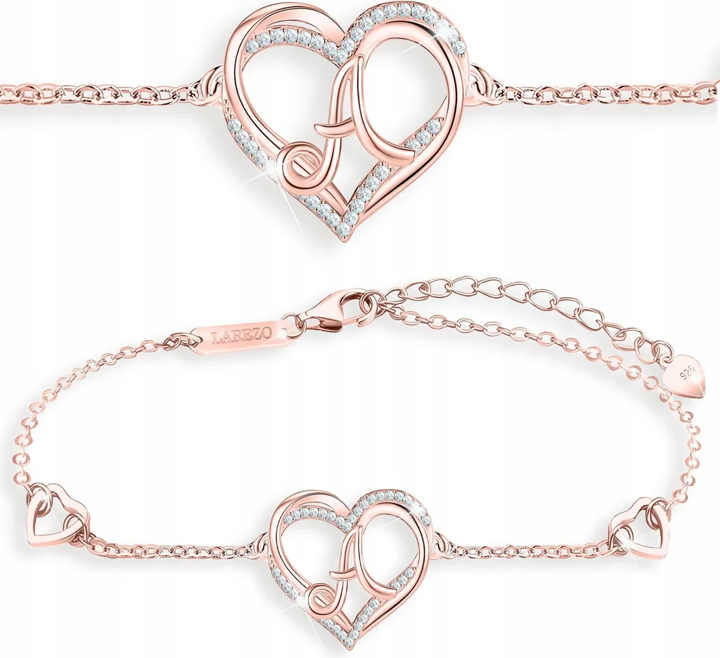 Bracciale Cuore con Iniziale A in Argento 925 Dorato | Regalo Amore