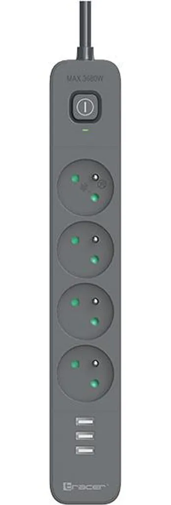 Multiprise parafoudre Tracer : protégez vos appareils et chargez en USB