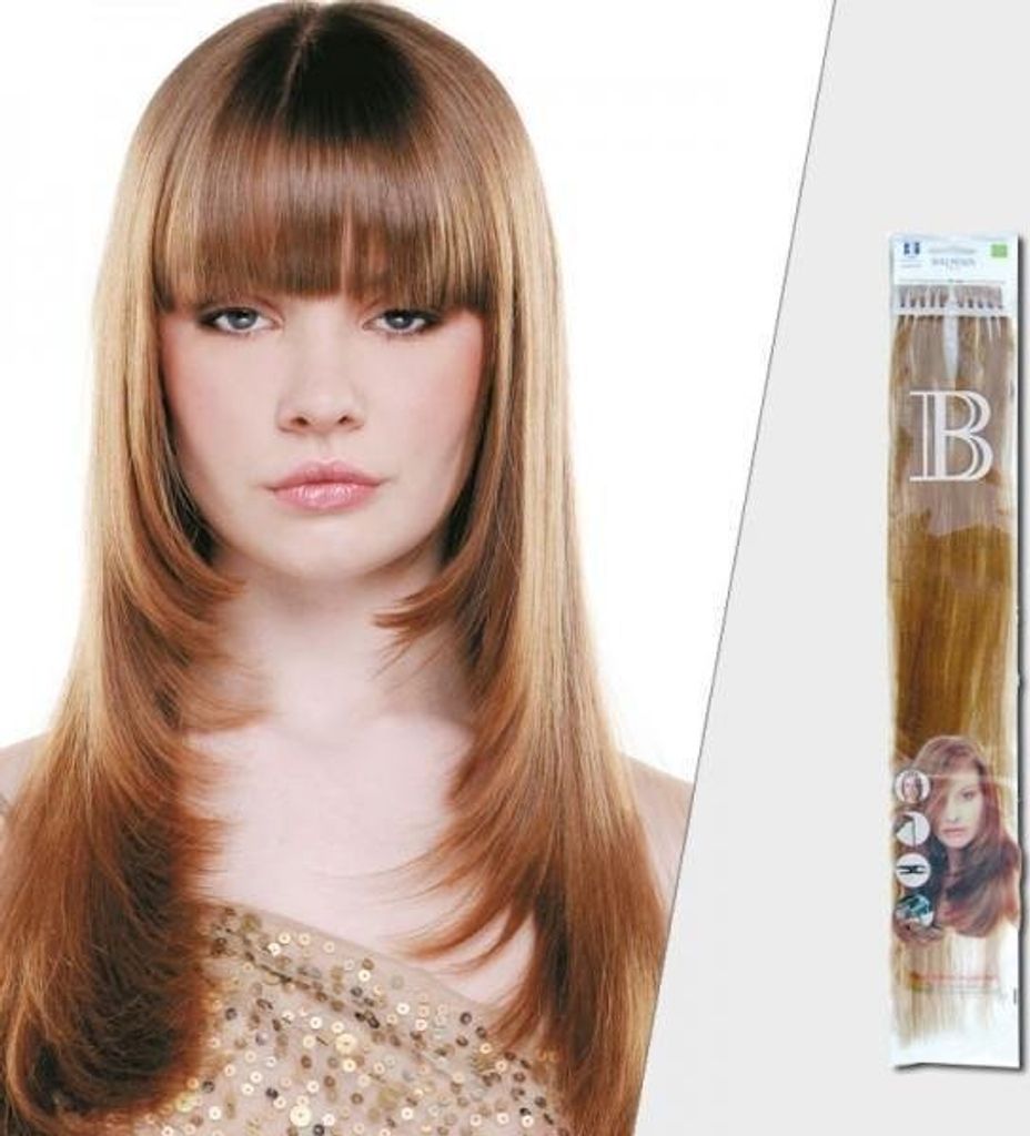 Fill-In Extensions 45 cm Straight 100% HH, 10 Stk./Pkg., wine red
