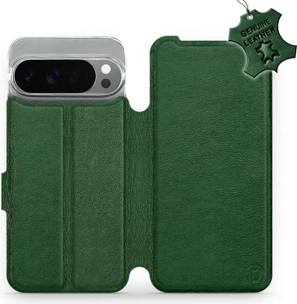 Echtleder Handyhülle für Pixel 10 Pro XL, Mobiwear Leather, Grün