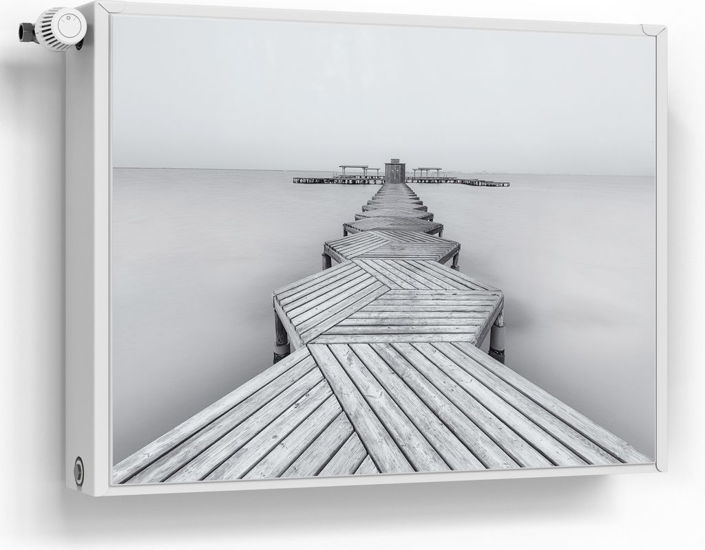 DEQORI Magnetmatte Heizung beschreibbar 80x60 cm 'Nebelweg zur Stille' Magnetfolie
