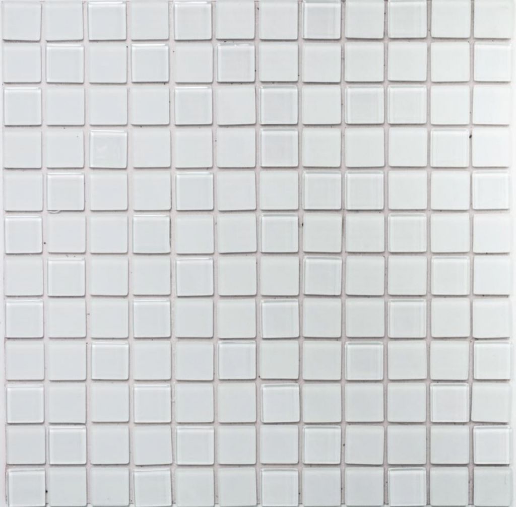 Mosaikfliese selbstklebend Transluzent weiß Glasmosaik Crystal weiß matt weiß MOS200-4CM20