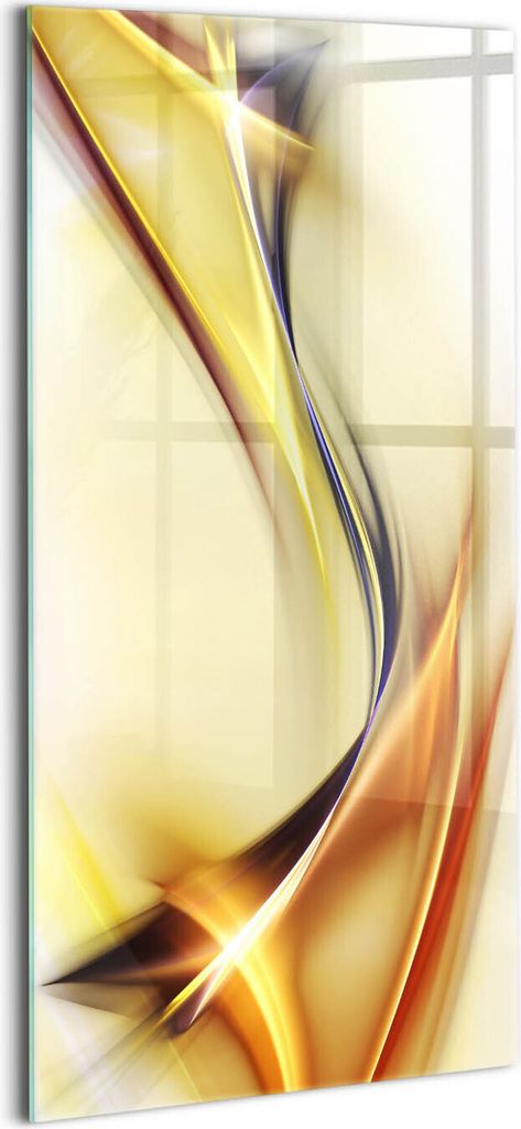 Designer Glasbild - Wandbild - Glas Bild - 60x120 cm - Abstrakte Lichtlinien