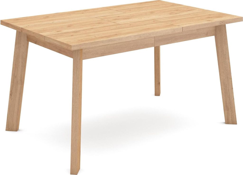 Esszimmertisch, 140x90x75cm, Für 6 Gäste, Hölzerne Beine, Eiche