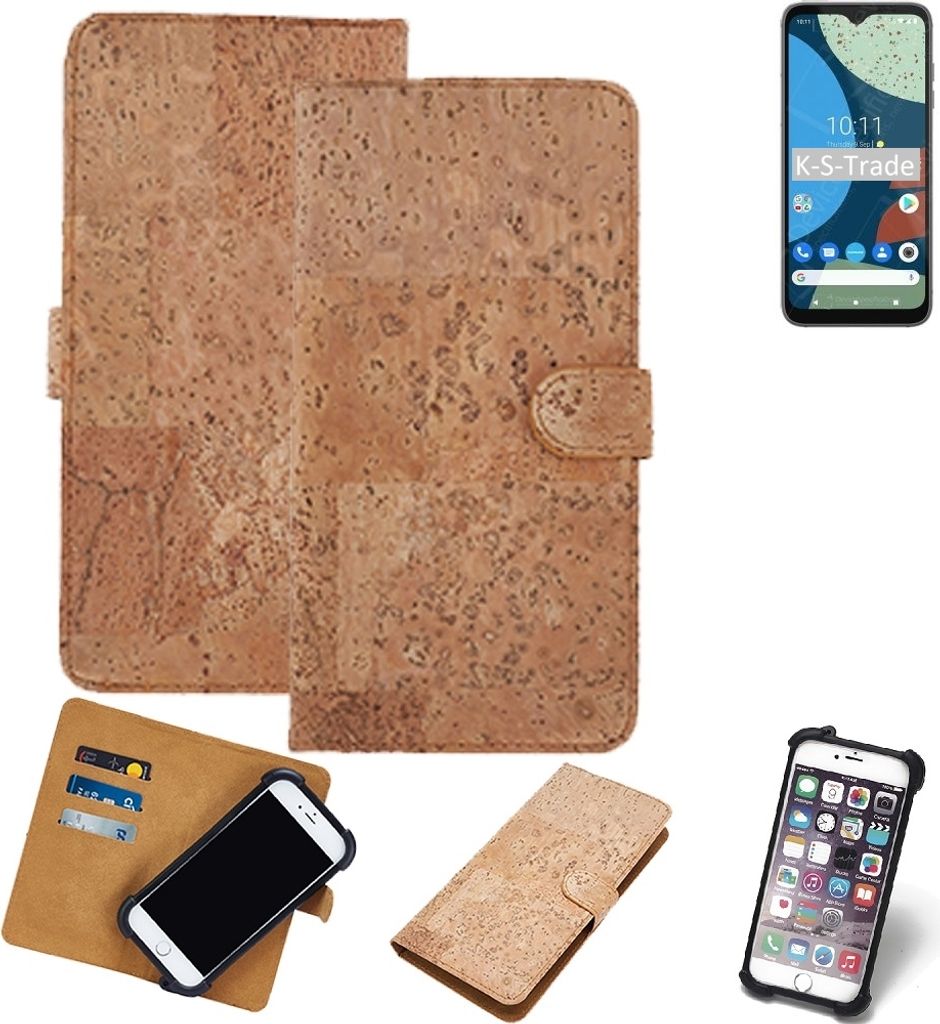 K-S-Trade Hülle kompatibel mit Fairphone 4 Kork Handyhülle Cover Schutzhülle TPU Case Bumper in Hellbraun, (1x)