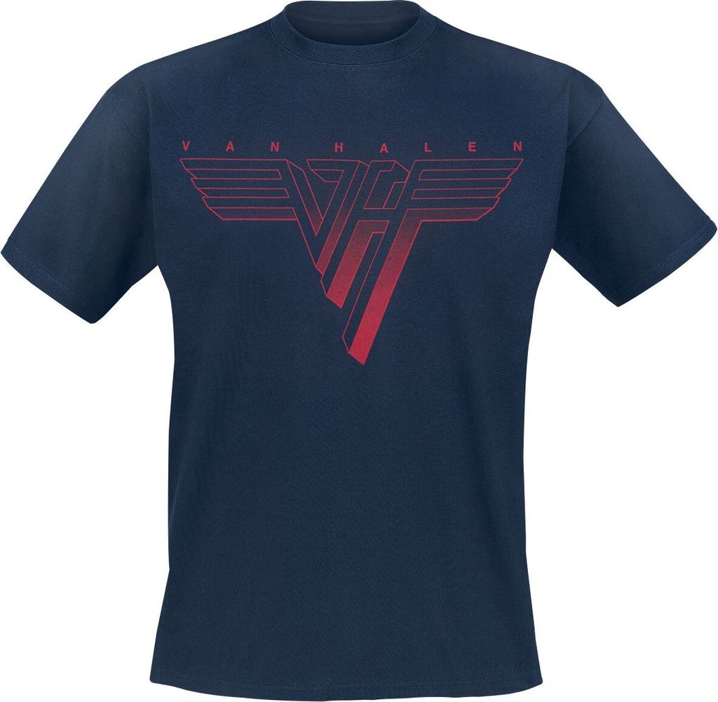 Van Halen T-Shirt Herren Classic Red Logo navy Band-Merch, Produktbild 