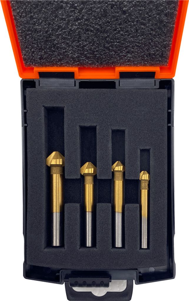 PAULIMOT Kegelsenker-Set 90° 4-teilig titanbeschichtet