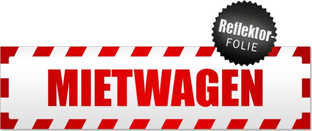 Mietwagen gestreift Magnetschild Schild magnetisch