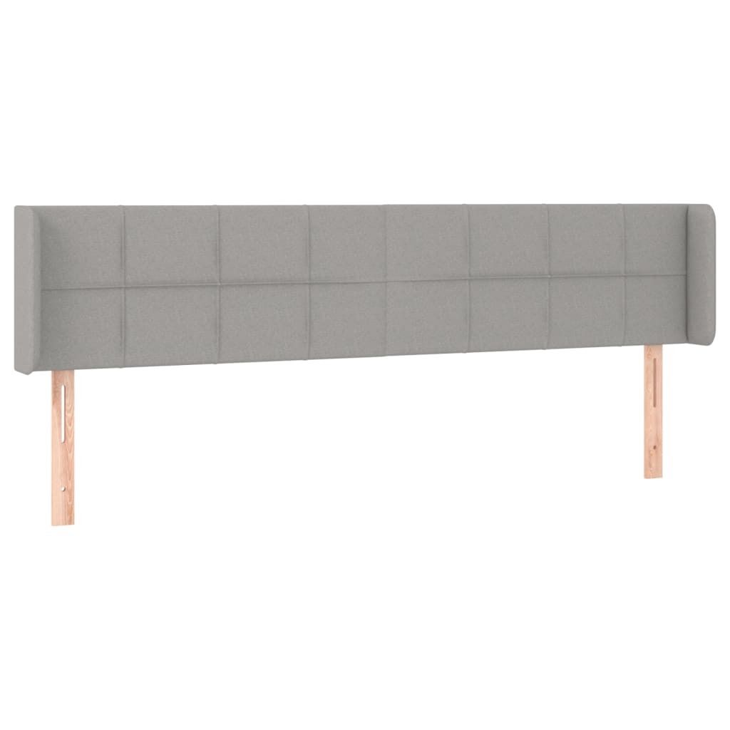 vidaXL Kopfteil mit Ohren Hellgrau 203x16x78/88 cm Stoff