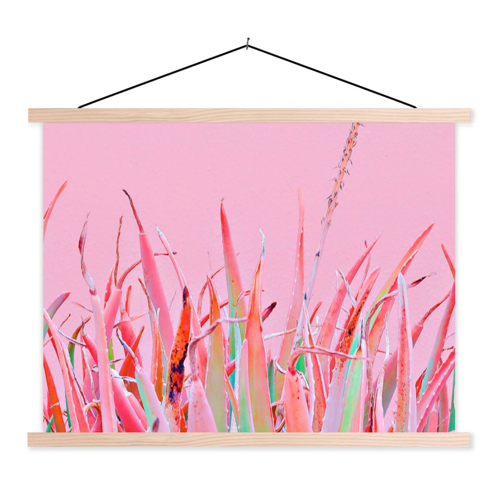 MuchoWow Textilposter Sommer - Pflanzen - Pastell 120x90 cm mit holzfarbenen Rahmen - Magnetisch