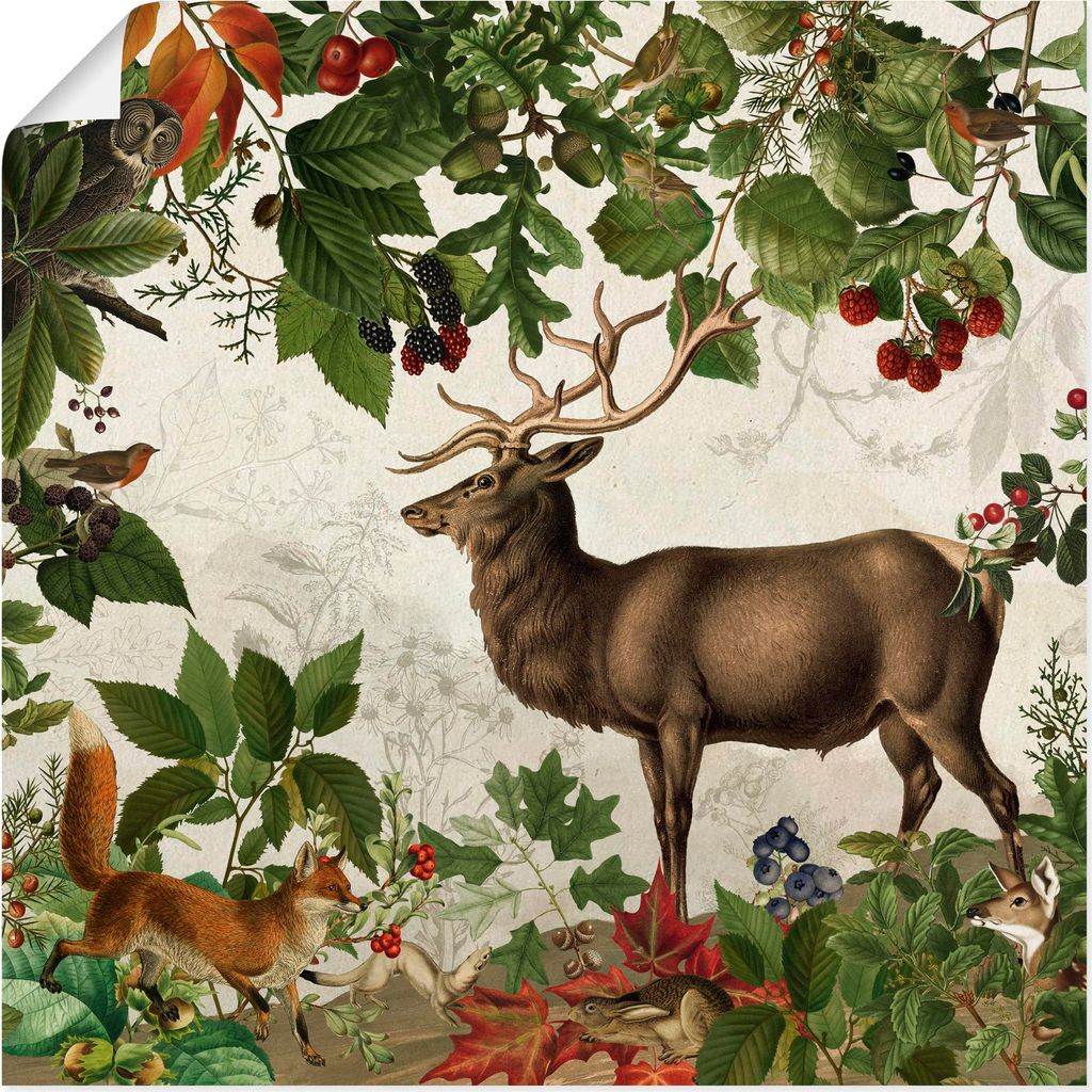 ARTland Poster Der König des Waldes Größe: 30x30 cm