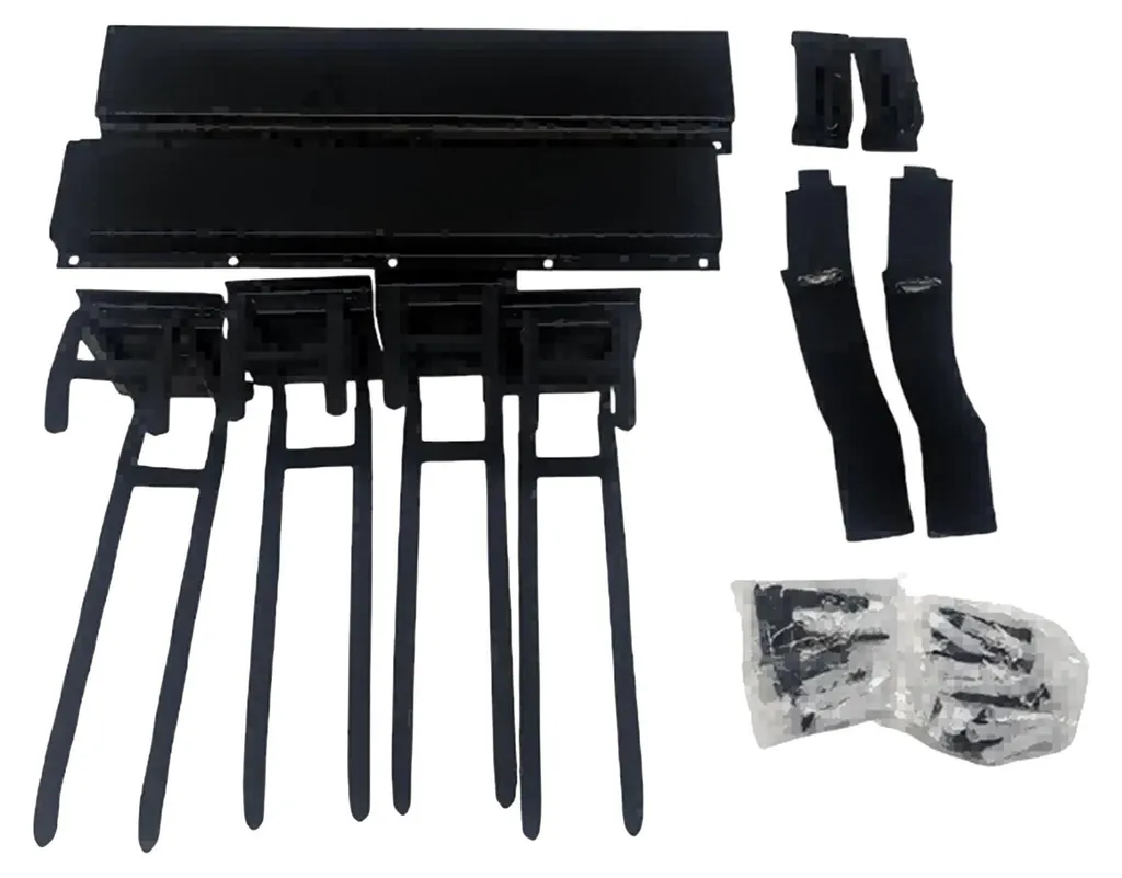 Support mural pour outils de garage en acier noir et 4 panneaux de 30cm