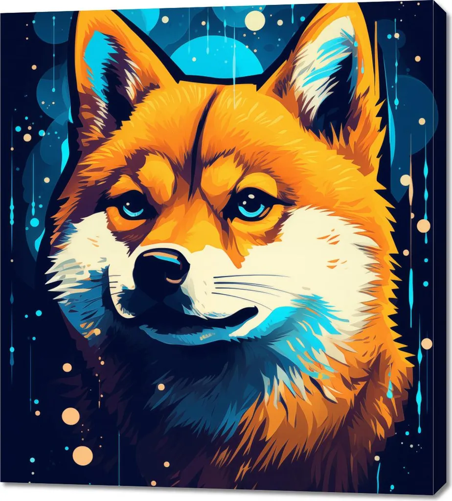 Quadro Artistico 90x100 Volpe Astronauta - Sogno Spaziale su Tela