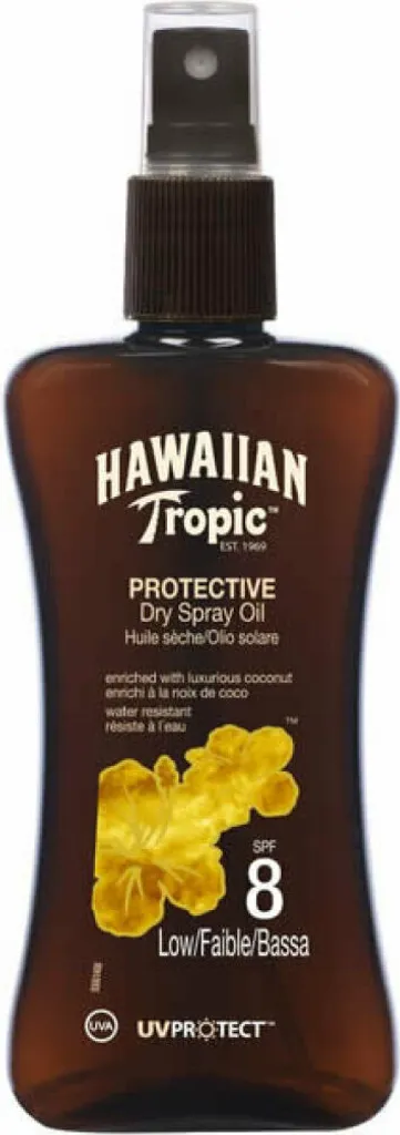 Hawaiian Tropic Olio Spray Protettivo Secco Spf8 Basso 200ml