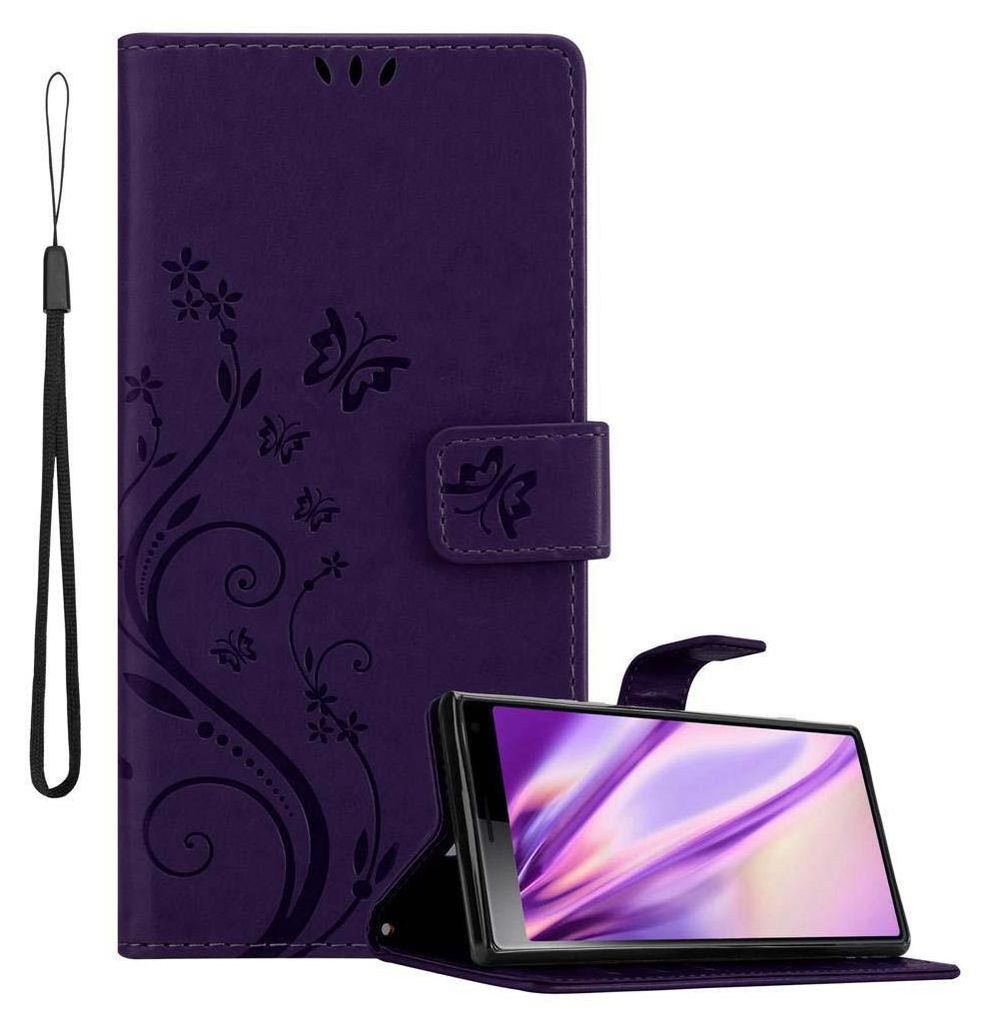 Cadorabo Hülle für Sony Xperia 10 / Xperia XA3 Schutz Hülle in Lila Schutzhülle Handy Hülle Etui Case Blumen Flower