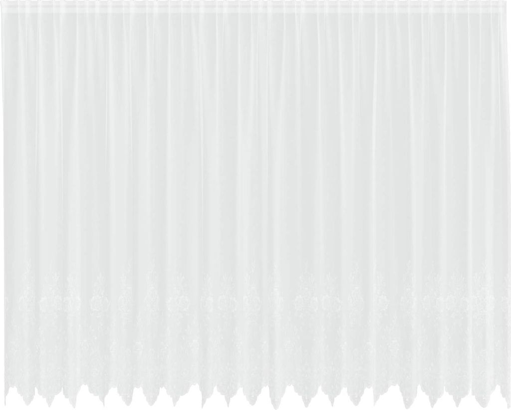 vidaXL Spitzenvorhang mit Vorhängen Floral Weiß 200 x 500 cm Polyester