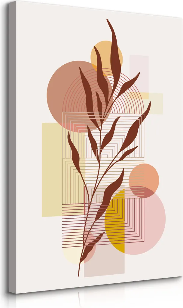 Muralo Quadro Foglie Boho 70x100 - Tela di Qualità Superiore