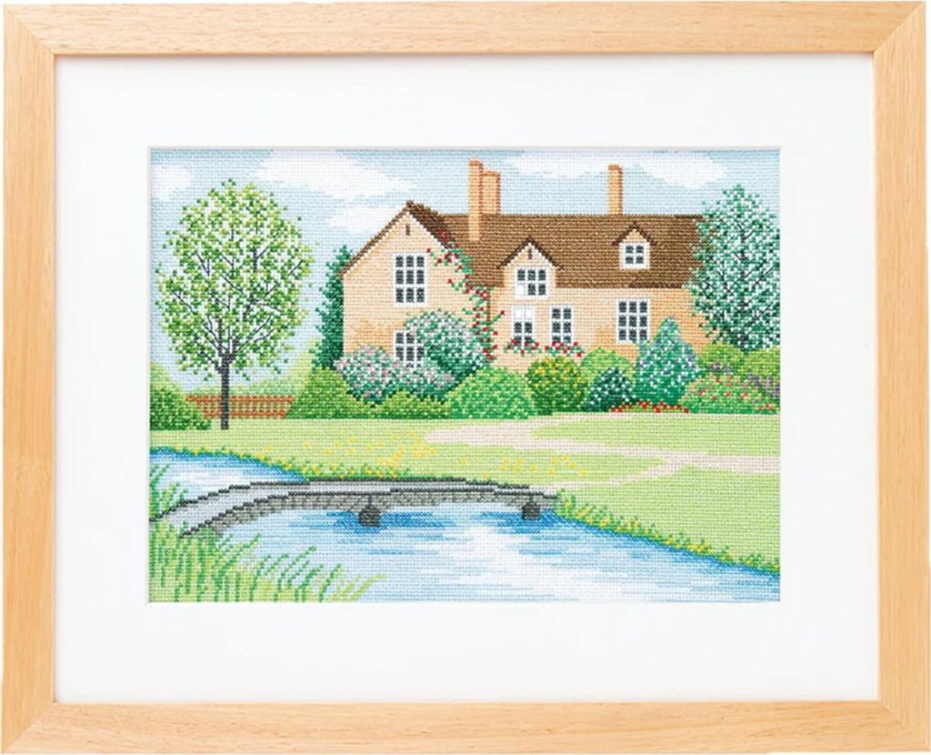 Olympus Kreuzstichzählmuster "Cotswolds im Sommer", 23,4x32,5 cm